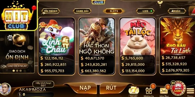 Nổ Hũ Hitclub, Sảnh Jackpot Có Giá Trị Thưởng Cao Hiện Nay 1 Những sản phẩm tại sảnh nổ hũ được quan tâm