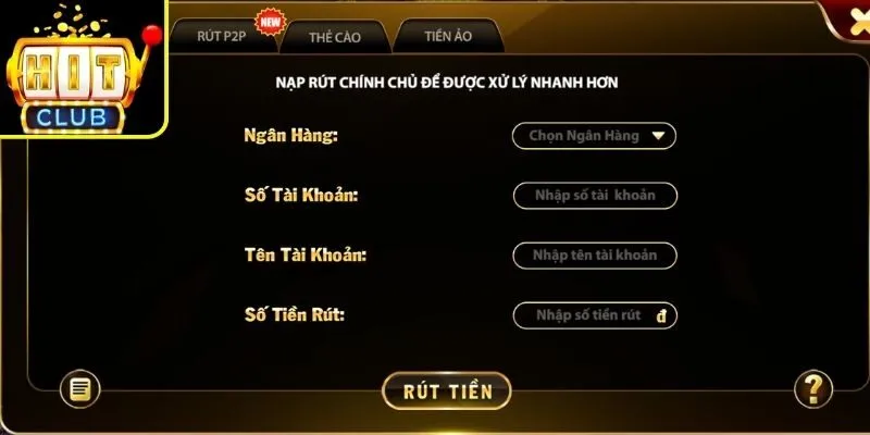 Rút tiền qua tài khoản ngân hàng